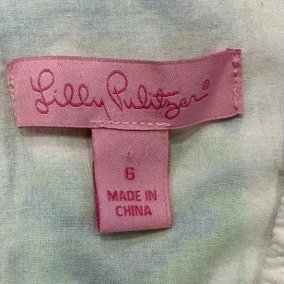 Lilly Pulitzer sleeveless dress with embroidered V-Neck Line. Size 6 - Picture 9 of 10